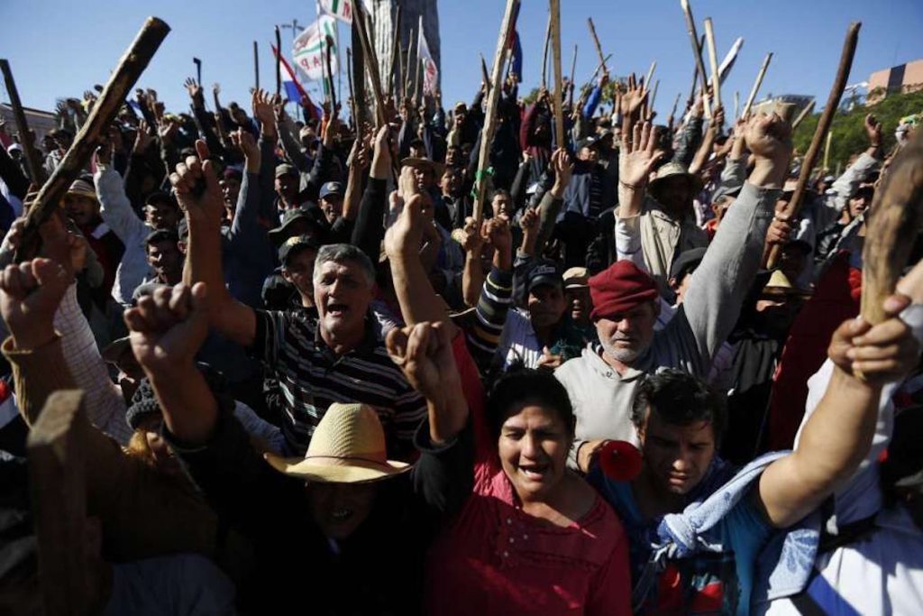 Paraguay, campesinos, protestan, vetó, ley, agricultura