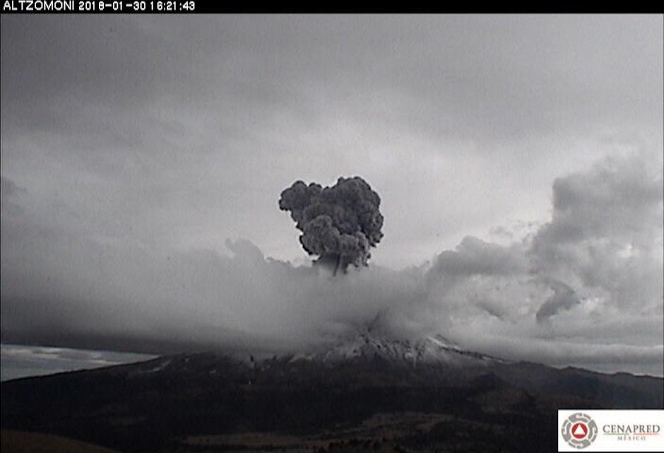 Registran explosión del Popocatépetl