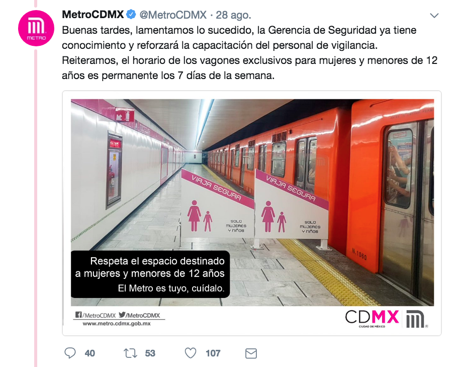 Metro, Vagones Exclusivos, Mujeres
