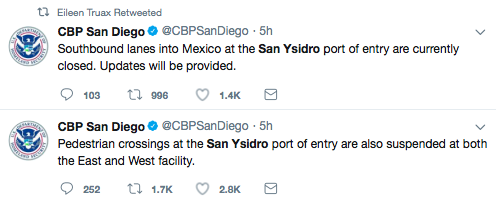 Mensajes de CBP San Diego tras manifestaciones en la garita