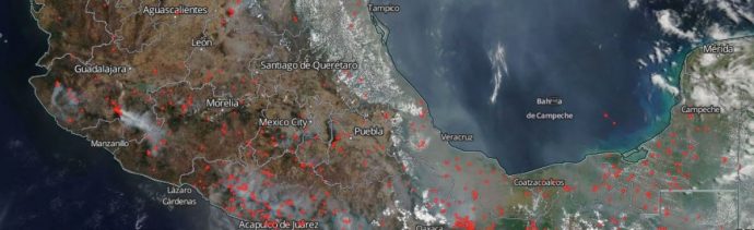 Incendio forestal observado por la NASA
