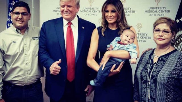 Bebé debe regresar al hospital para foto con Donald Trump