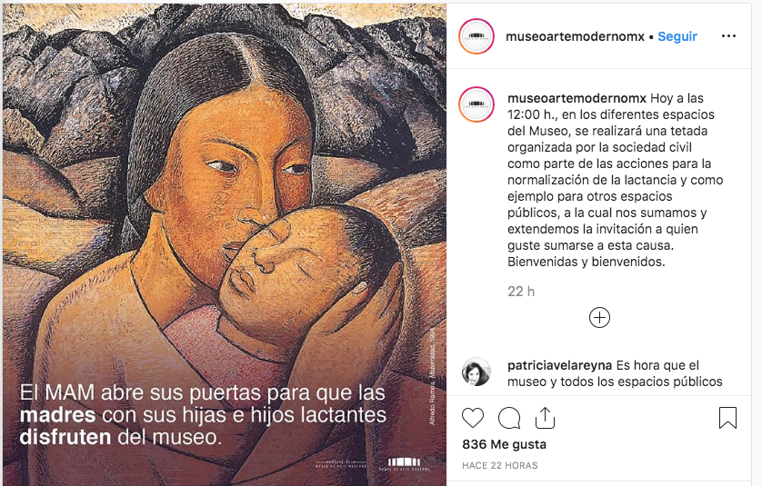 Madres protestan amamantando en el Museo de Arte Moderno