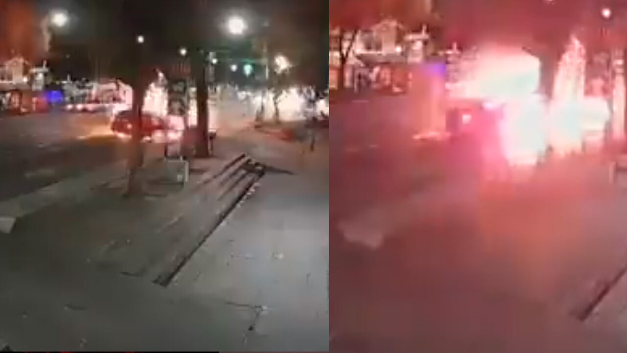 Un video muestra como los arrancones en Eje Central de la CDMX causan choque, incendio y el atropello de un ciclista