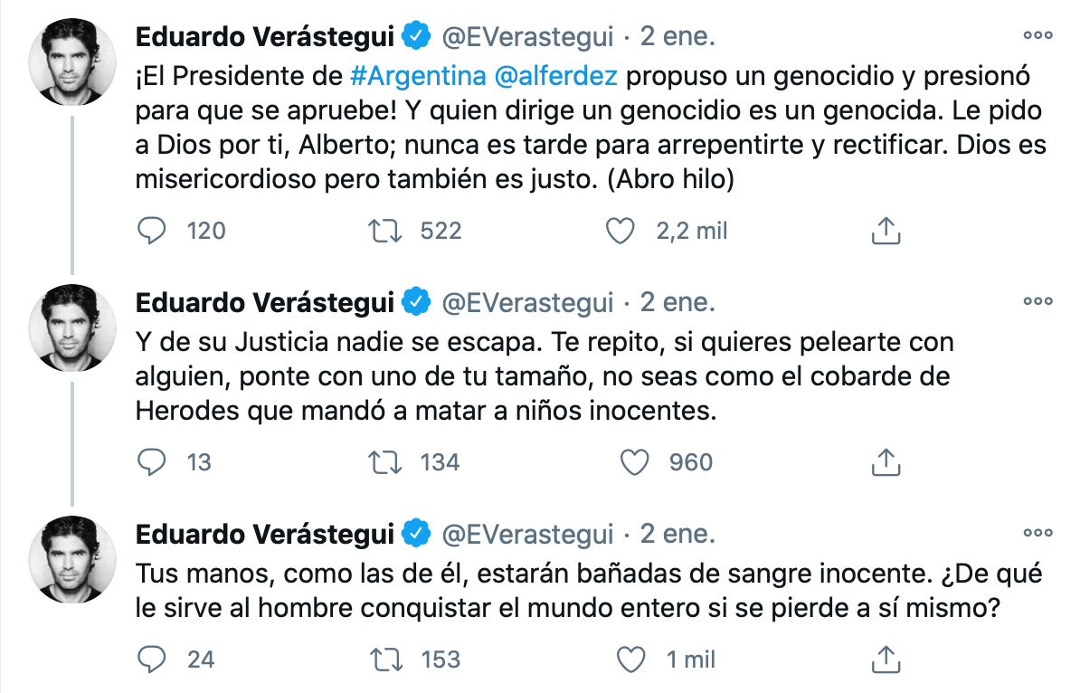 Presidente Argentina genocida Verástegui 2