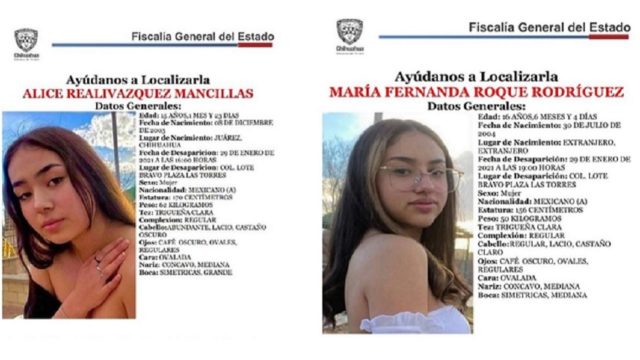 Adolescentes reportadas desaparecidas encontradas Ciudad Juárez