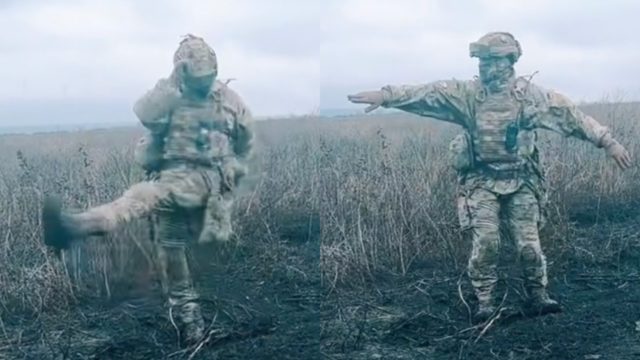 "Estamos vivos": Soldado se graba bailando para tranquilizar a su hija