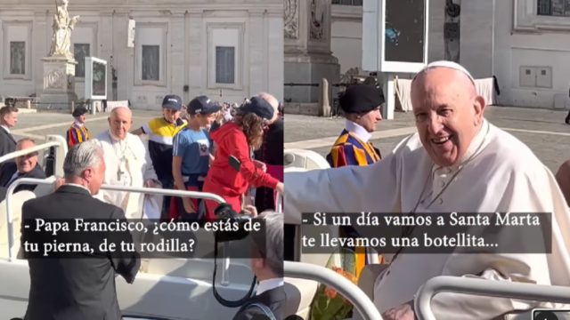 VIDEO: Papa Francisco dice que necesita “un poco de tequila” para su dolor de rodilla