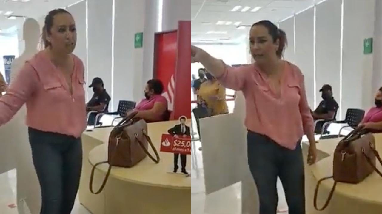 "Lady DEA": Captan a mujer insultando y amenazando a trabajadora de un banco en Coahuila
