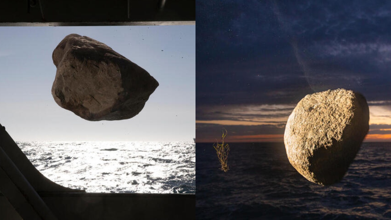 Con rocas gigantes, Greenpeace va contra barcos pesqueros en áreas protegidas