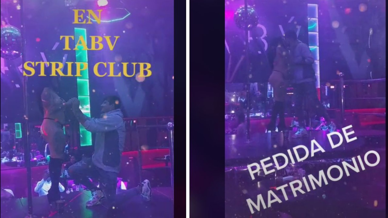 ¡Hay boda! Hombre pide matrimonio a una bailarina en un table dance