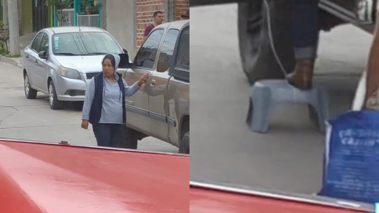 Tecnología mamalona: Mujer adapta banquito para subirse a su camioneta