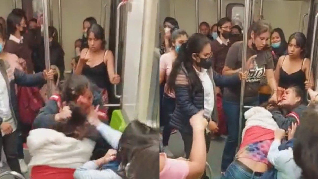 Mujeres pelean en vagón del Metro en CDMX (Video)