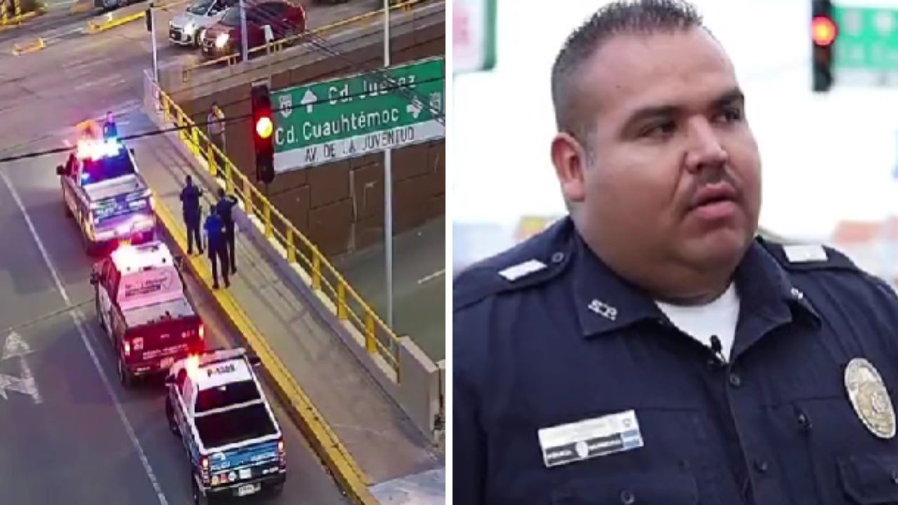 Video: Policías rescatan a joven que intentó aventarse de un puente