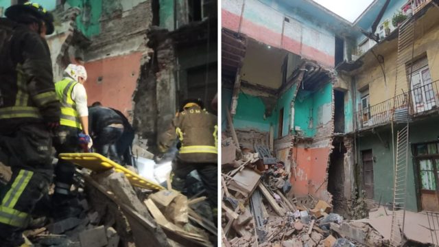 Video: Así fue el derrumbe de un edificio en la Cuauhtémoc que dejó varios lesionados
