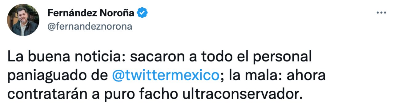 "Culebras y paniaguados": Fernández Noroña celebra despido masivo en Twitter México