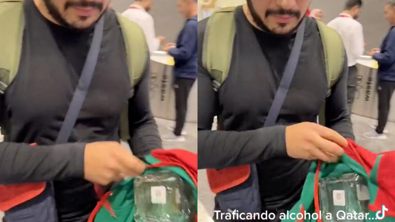 ¿El macho?: Mexicano lleva botella de tequila escondida al Mundial de Qatar 2022