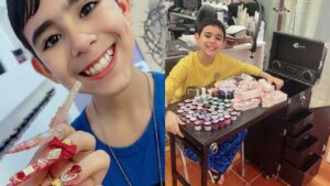 A emprender, neni: Niño abre negocio como manicurista y se vuelve viral