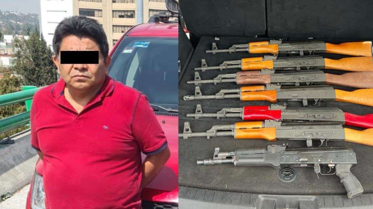 Detienen a hombre que viajaba con siete armas Ak-47 en la CDMX