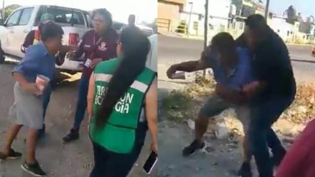 Video: Hombre intenta incendiar a funcionaria de Oaxaca con solvente