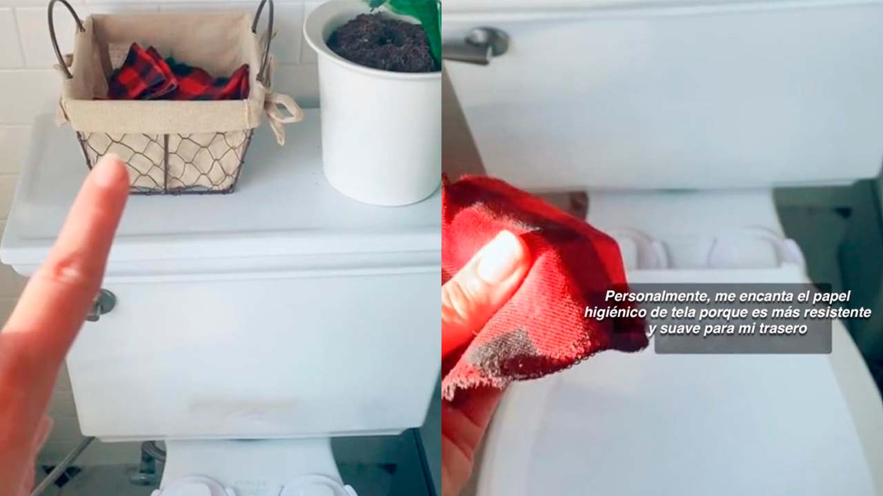 Mamá ecológica ocupa en el baño ropa vieja en vez de papel higiénico: “Es más suave y resistente”