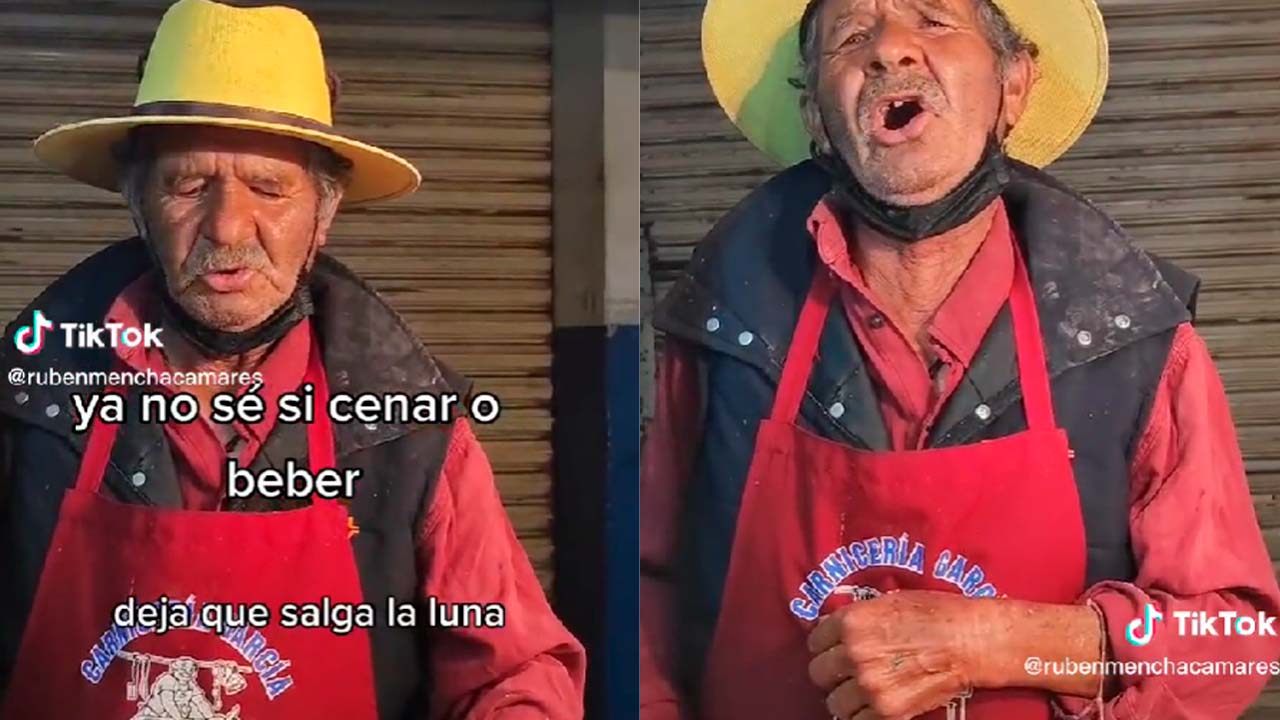 uelito que vende tacos enamora por cantar como Pedro Infante