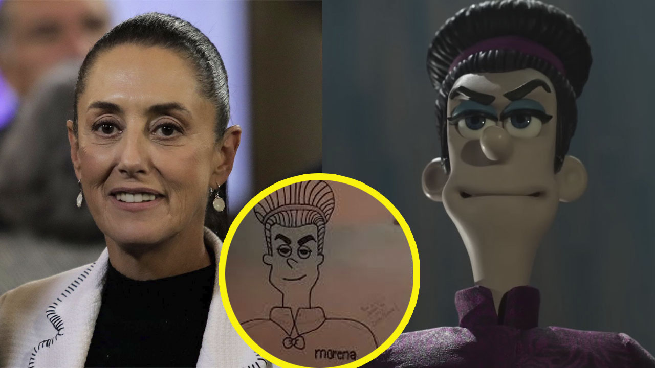 ¡Se hizo canon! Sheinbaum firma dibujo de la villana de Pollitos en Fuga